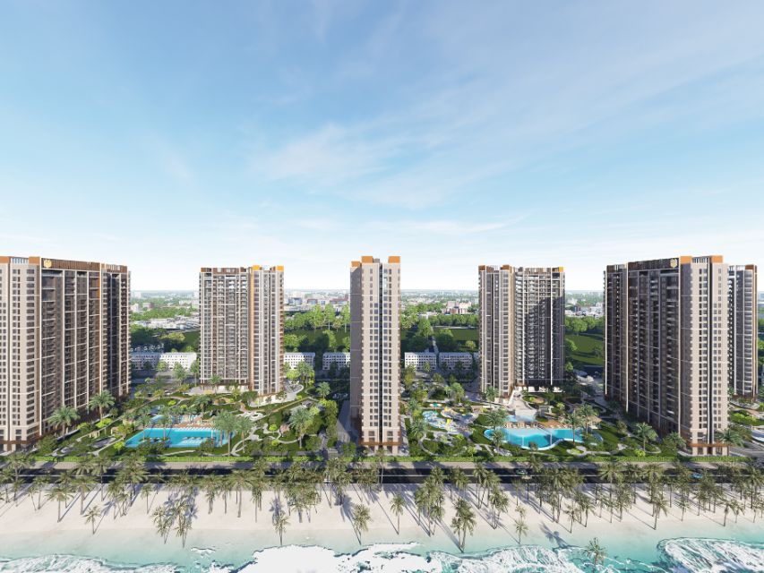 Modern Residential Complex with Central Lagoon