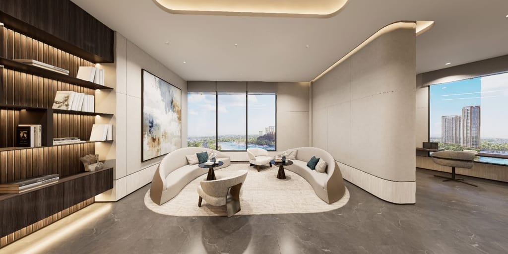 Modern Living Room with Panoramic View
