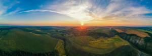 aerial-drone-panorama-view-nature-moldova-sunset-village-wide-fields-valleys