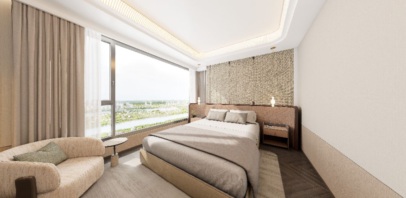 Modern Hotel Bedroom Panorama