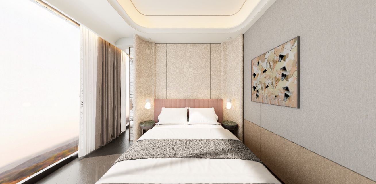 Modern Bedroom with Large Window