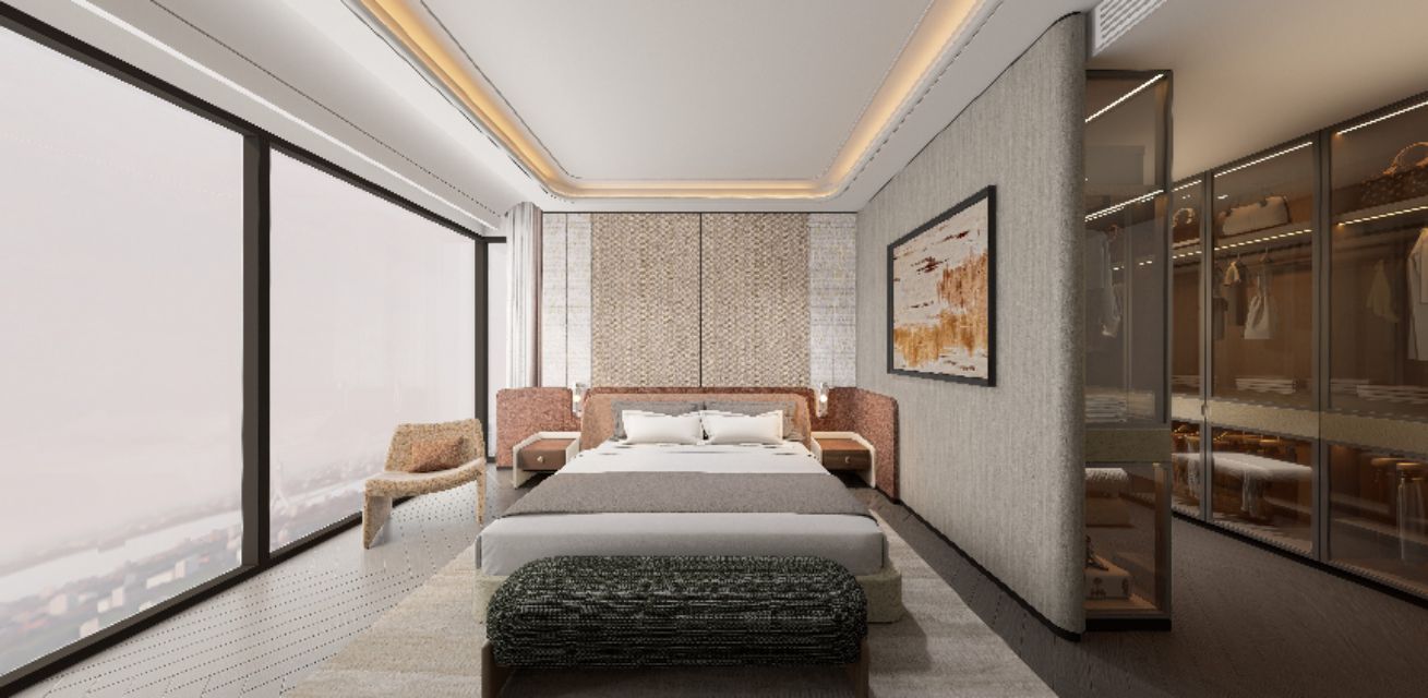 Modern Bedroom with Panoramic View