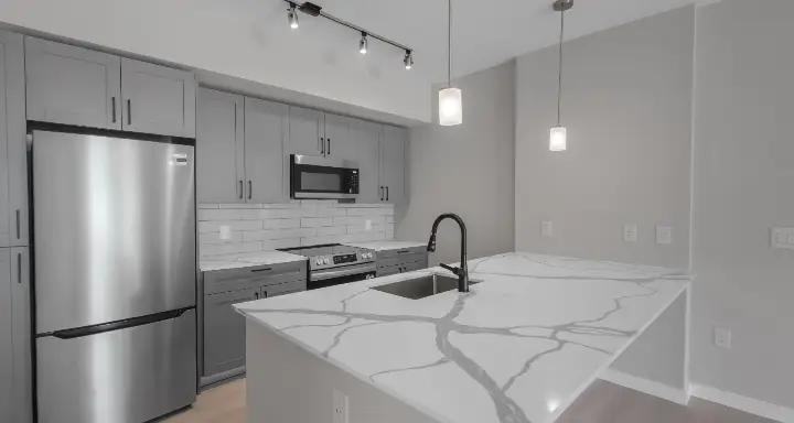 Shalimar Boynton Beach A Unit Living Kitchen and Bedroom
